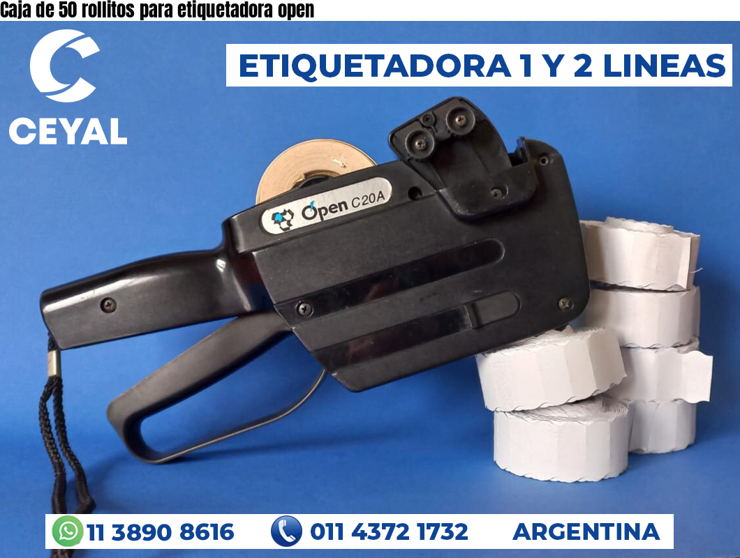 Caja de 50 rollitos para etiquetadora open