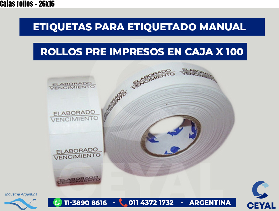 Cajas rollos - 26x16