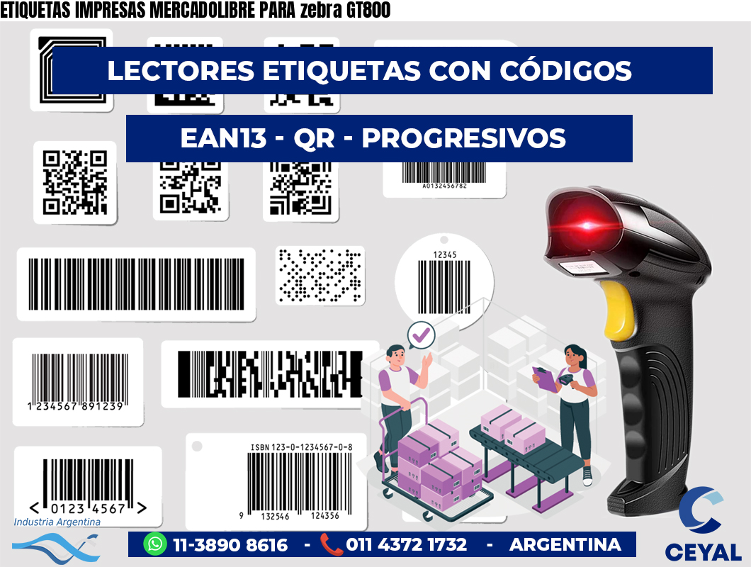 ETIQUETAS IMPRESAS MERCADOLIBRE PARA zebra GT800