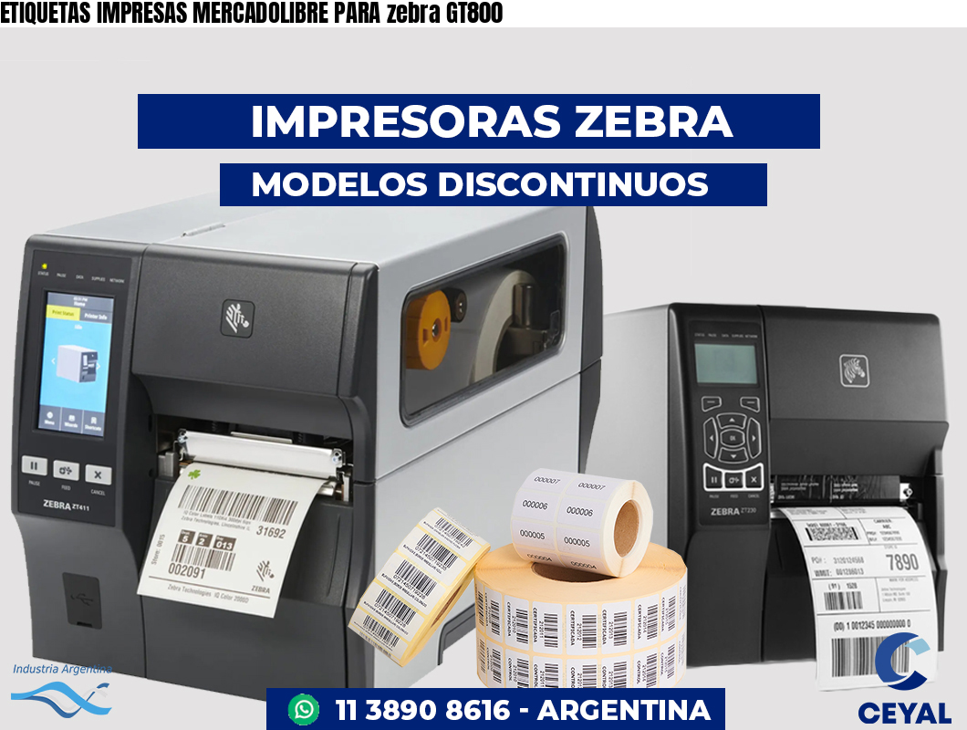 ETIQUETAS IMPRESAS MERCADOLIBRE PARA zebra GT800