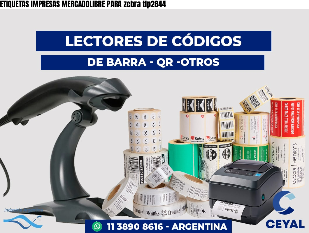 ETIQUETAS IMPRESAS MERCADOLIBRE PARA zebra tlp2844