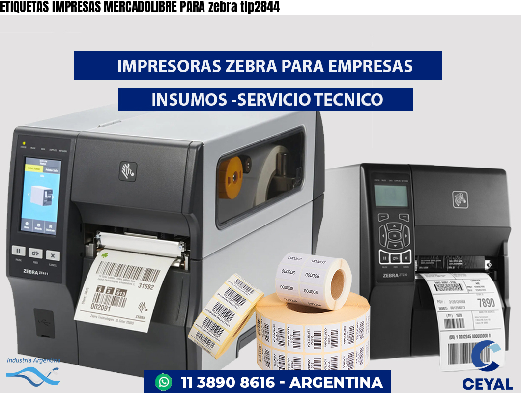 ETIQUETAS IMPRESAS MERCADOLIBRE PARA zebra tlp2844