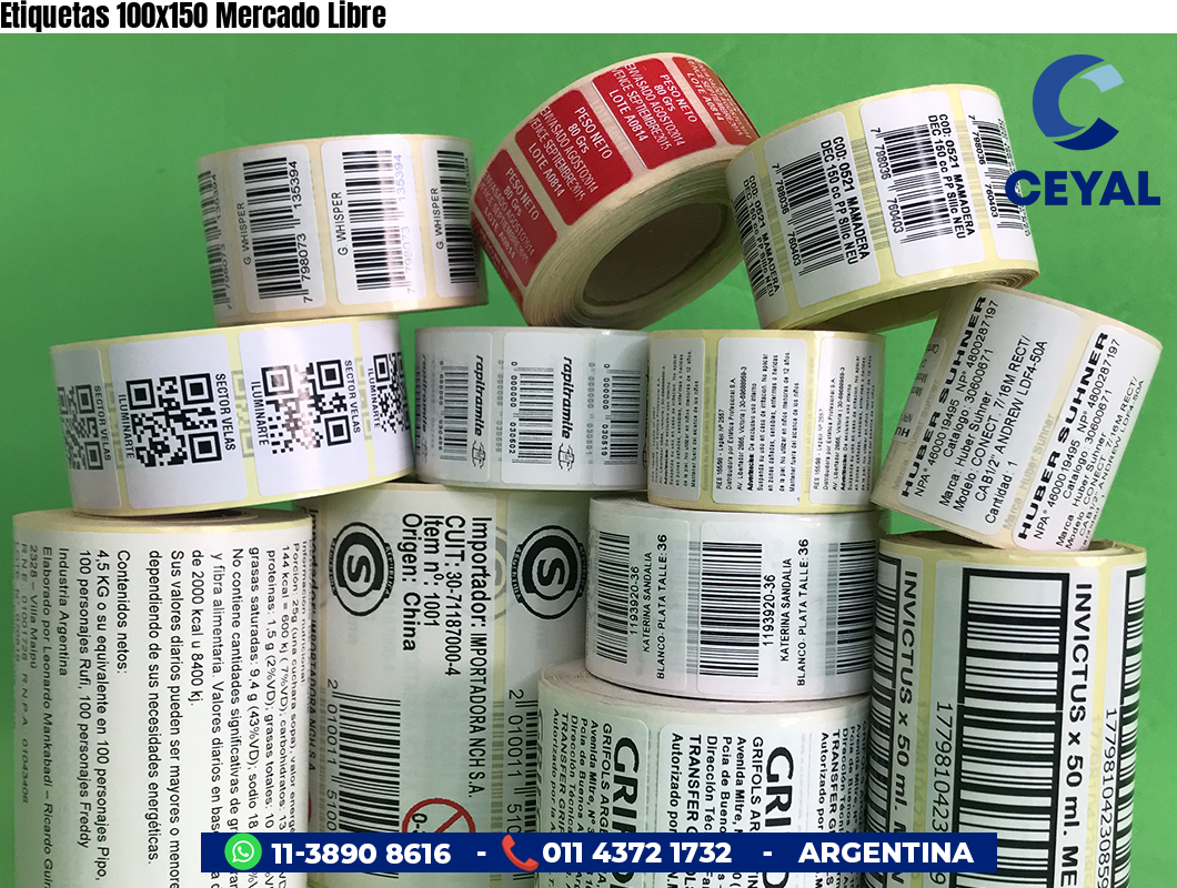 Etiquetas 100x150 Mercado Libre