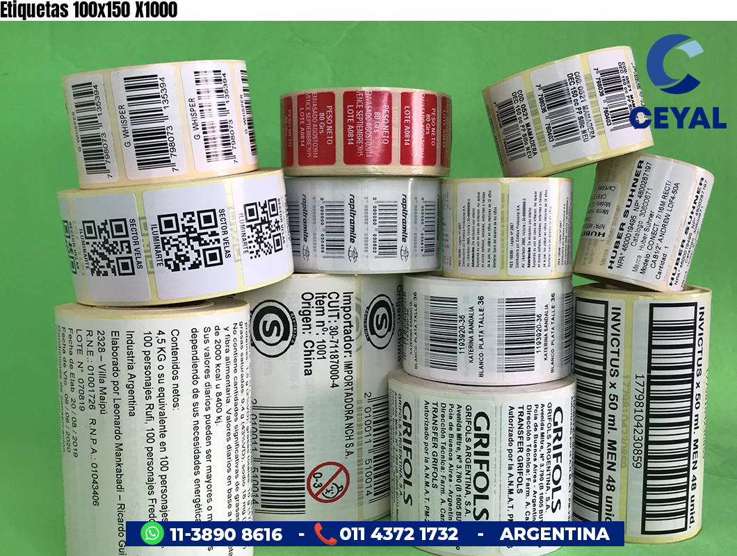 Etiquetas 100x150 X1000