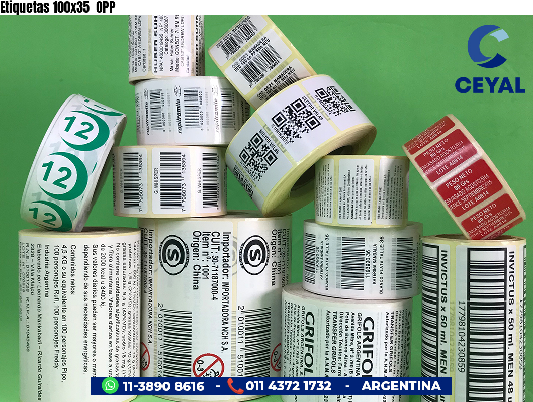 Etiquetas 100x35 OPP