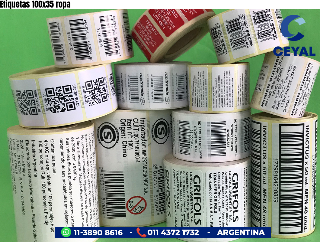 Etiquetas 100x35 ropa