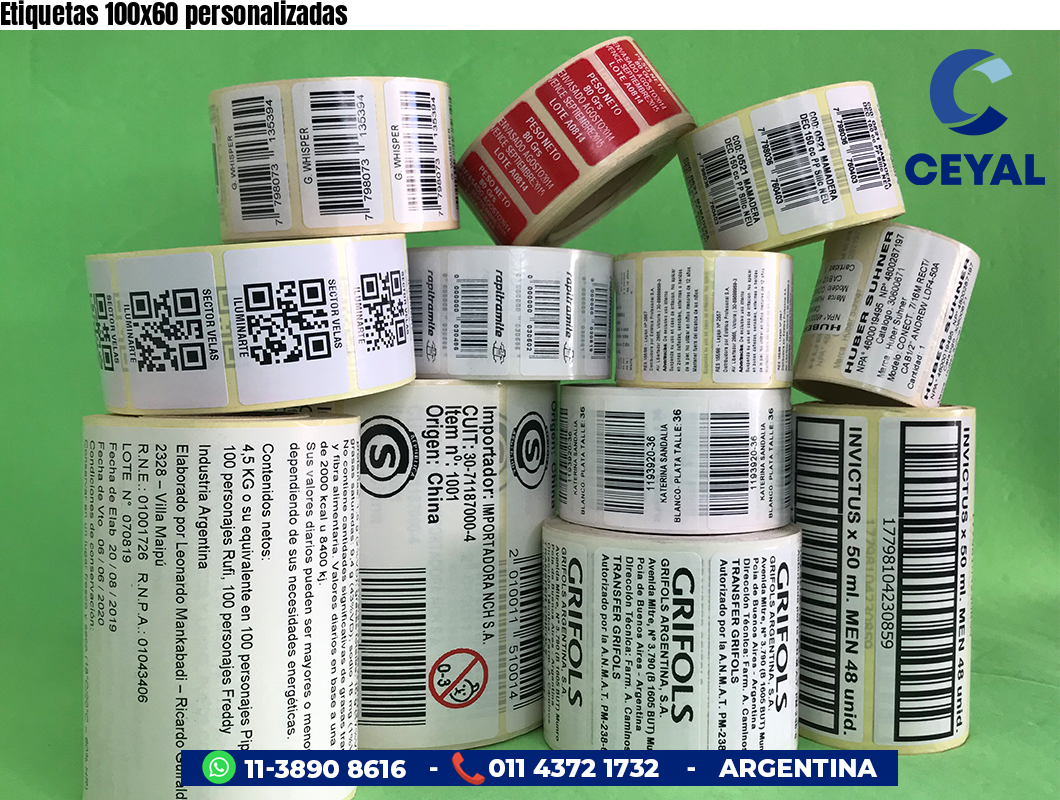 Etiquetas 100x60 personalizadas