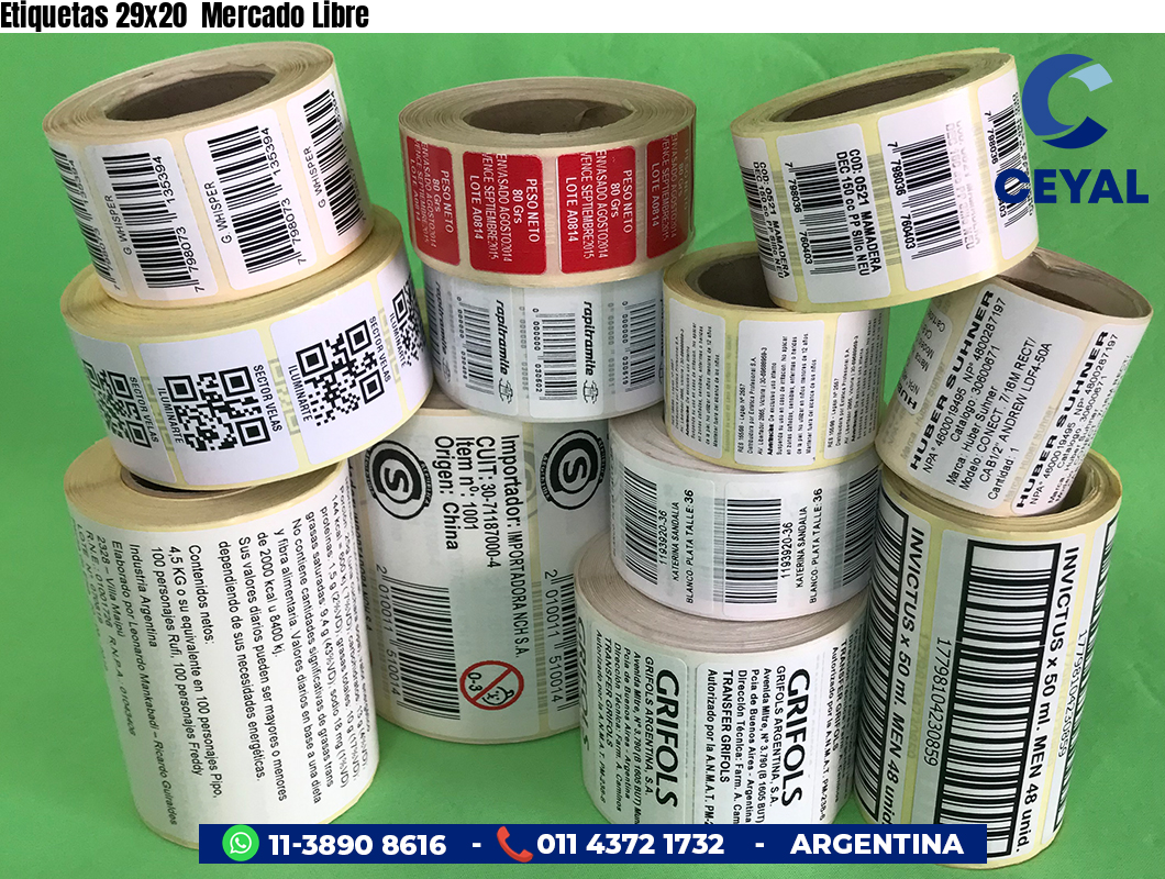 Etiquetas 29x20  Mercado Libre