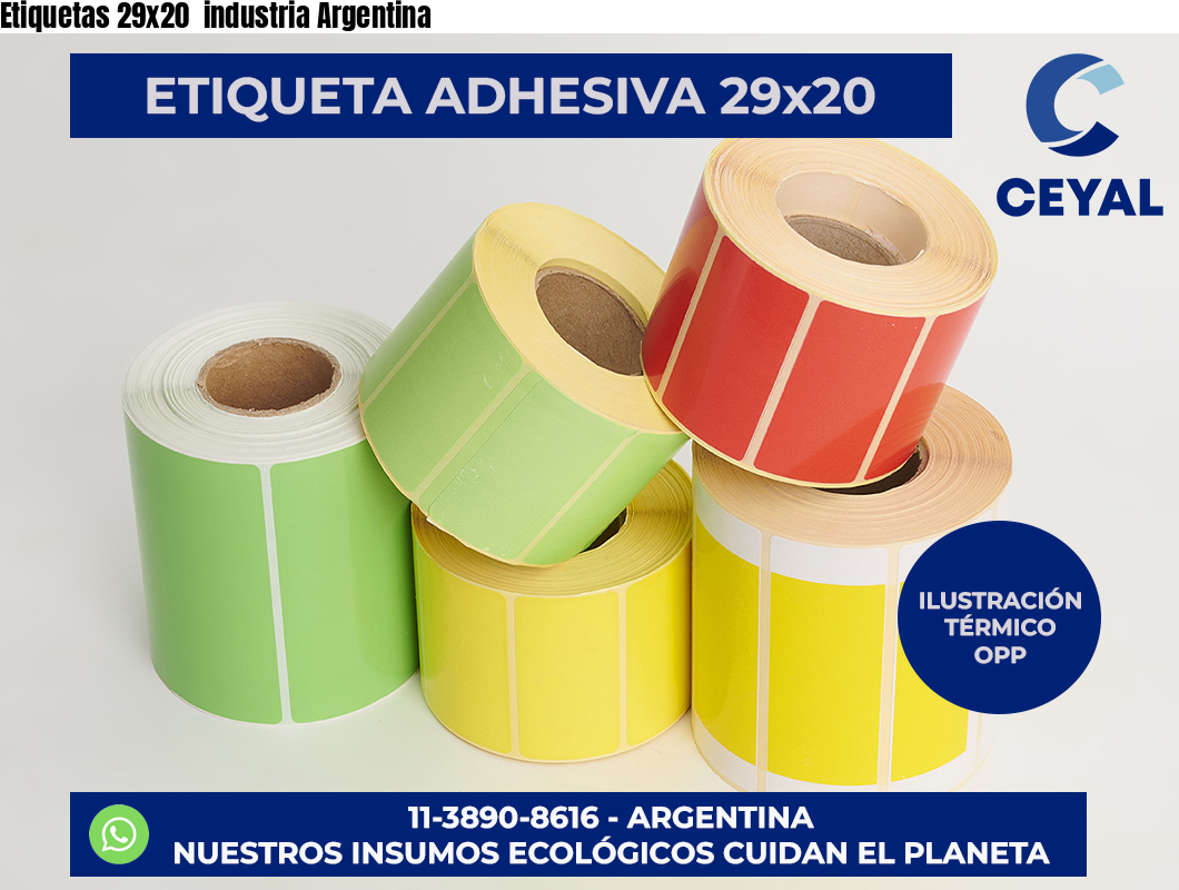 Etiquetas 29×20  industria Argentina