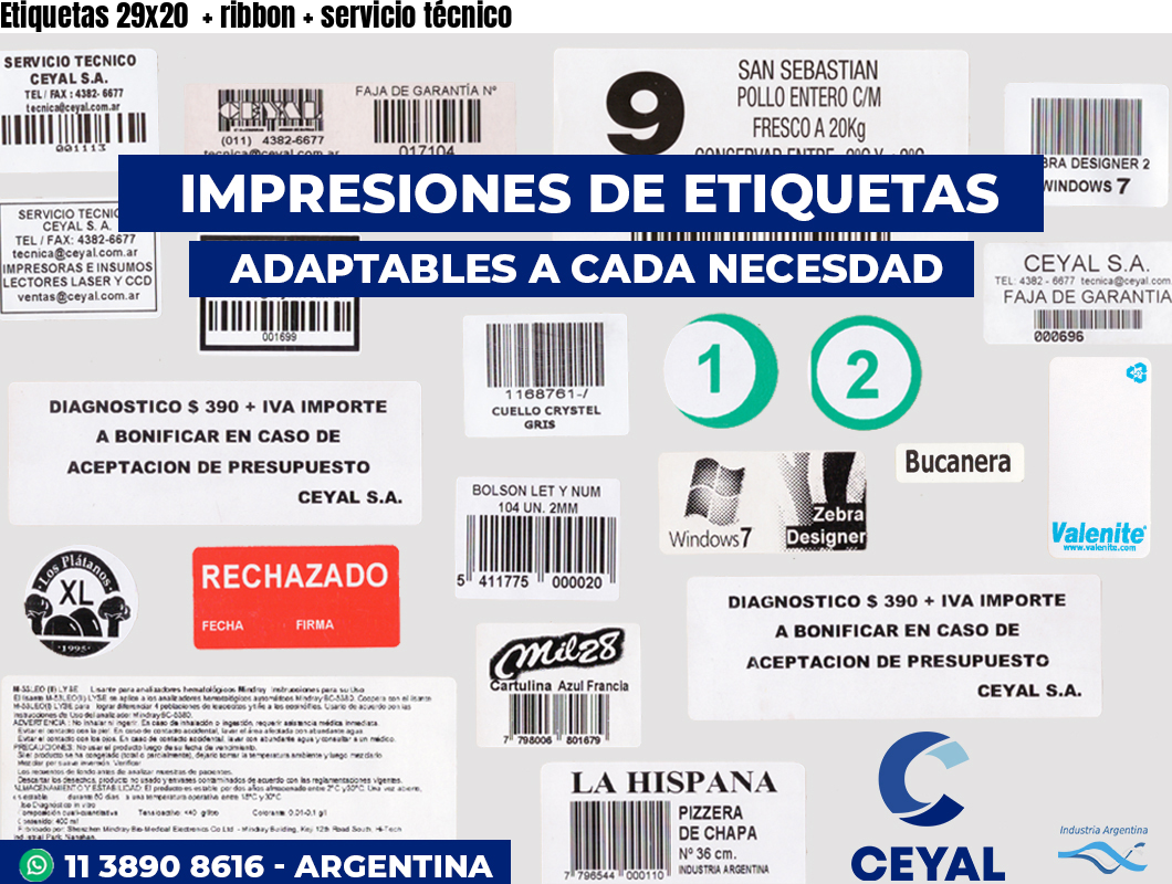 Etiquetas 29x20    ribbon   servicio técnico