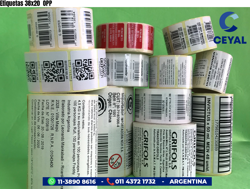 Etiquetas 38x20  OPP