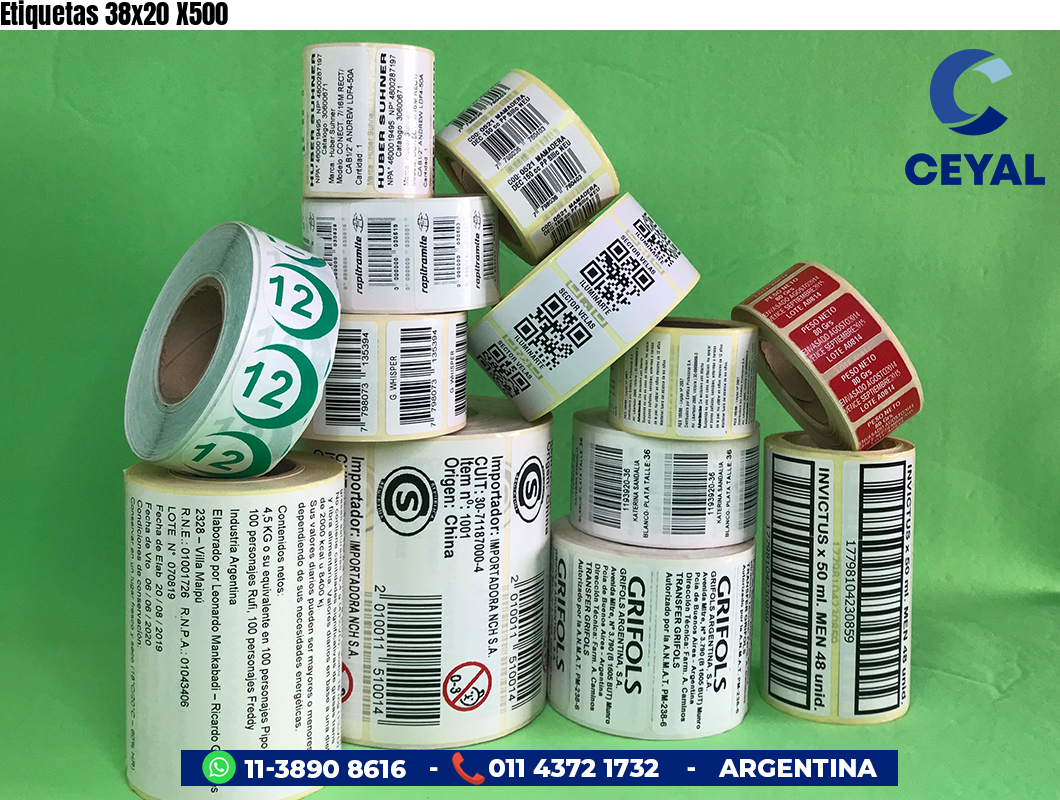 Etiquetas 38x20 X500