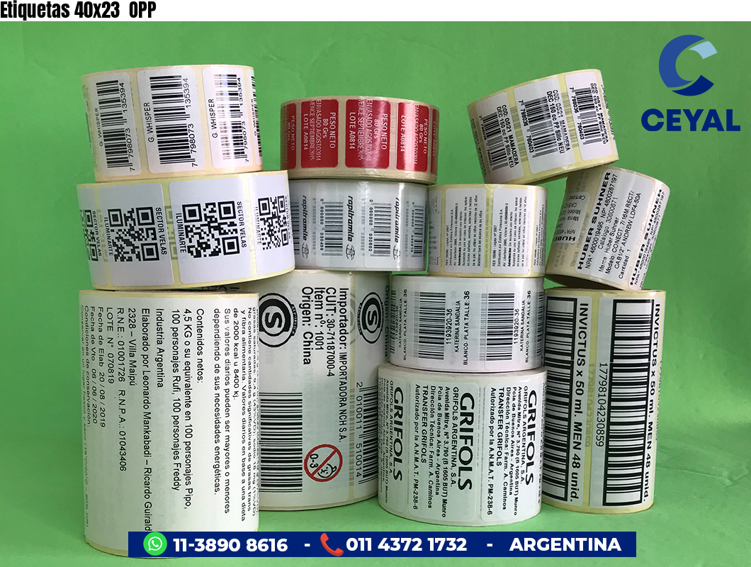 Etiquetas 40x23  OPP