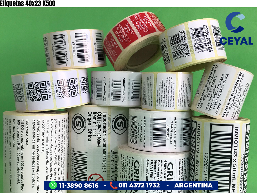 Etiquetas 40x23 X500