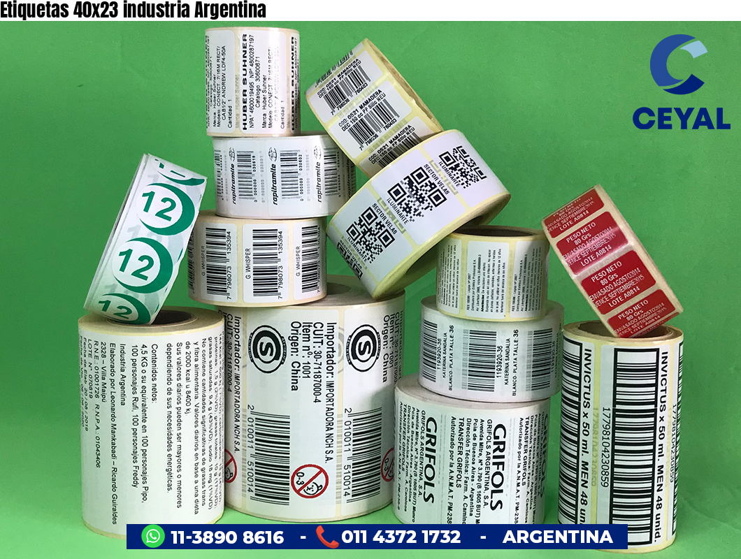 Etiquetas 40x23 industria Argentina