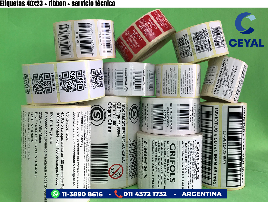 Etiquetas 40x23   ribbon   servicio técnico