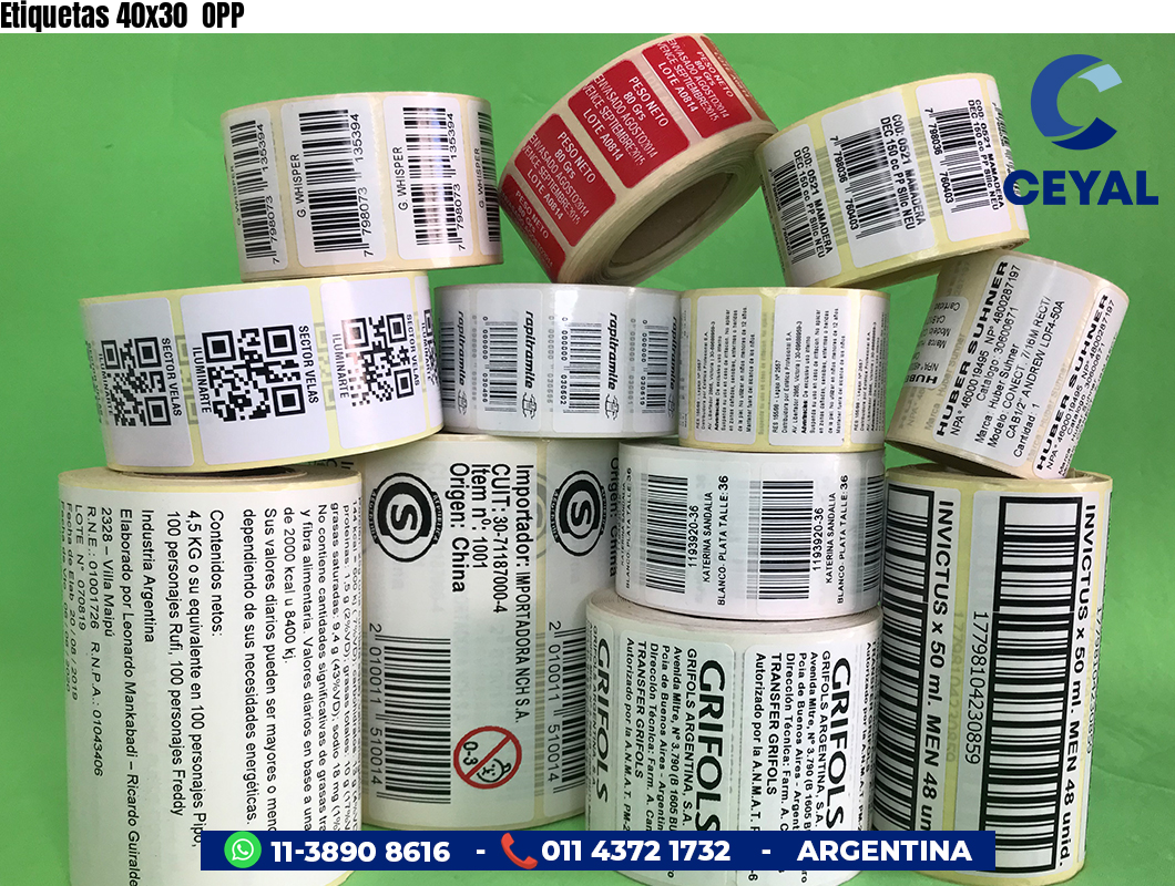 Etiquetas 40x30  OPP