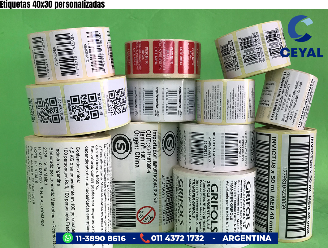 Etiquetas 40x30 personalizadas