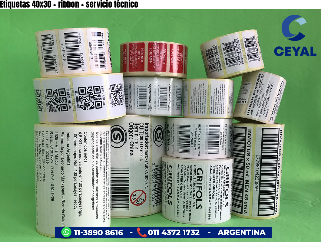Etiquetas 40x30   ribbon   servicio técnico