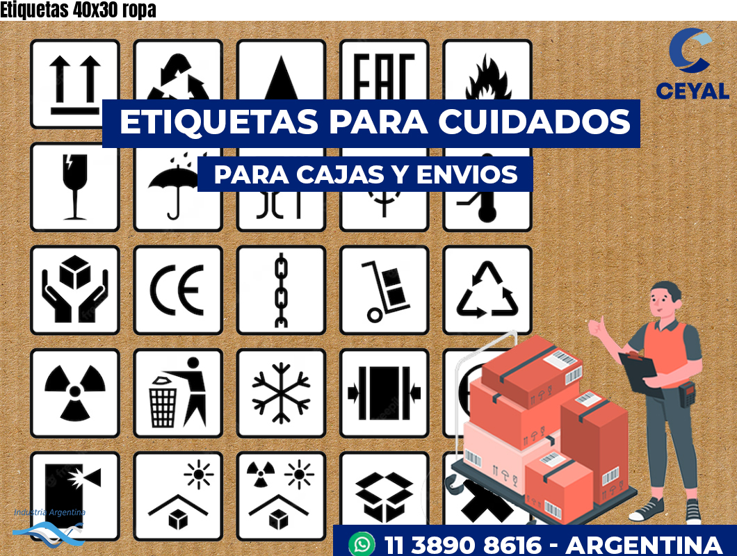 Etiquetas 40x30 ropa