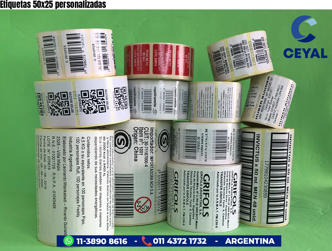 Etiquetas 50x25 personalizadas