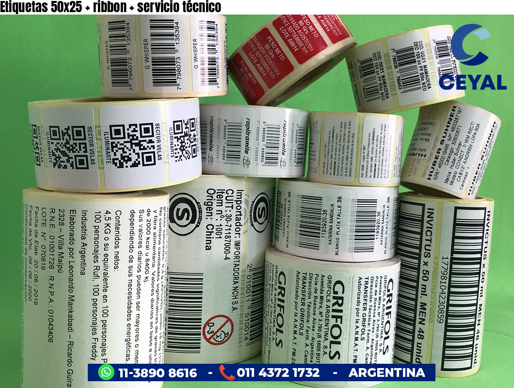 Etiquetas 50x25   ribbon   servicio técnico