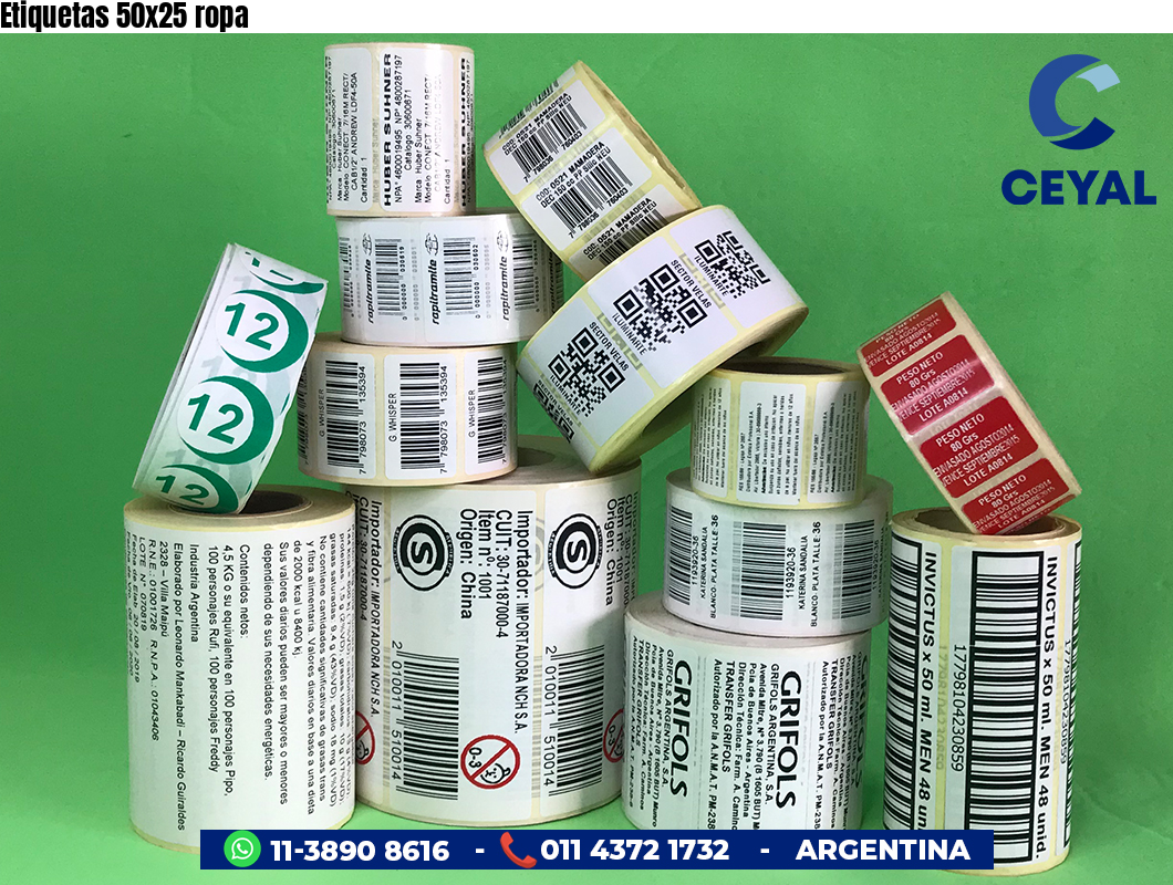 Etiquetas 50x25 ropa