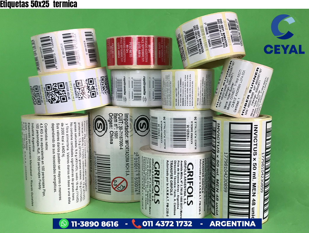 Etiquetas 50x25  termica