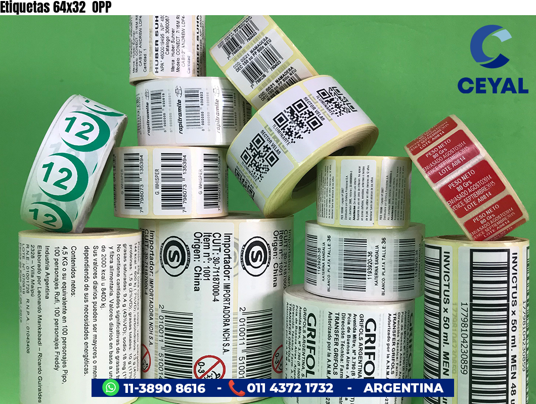 Etiquetas 64x32  OPP