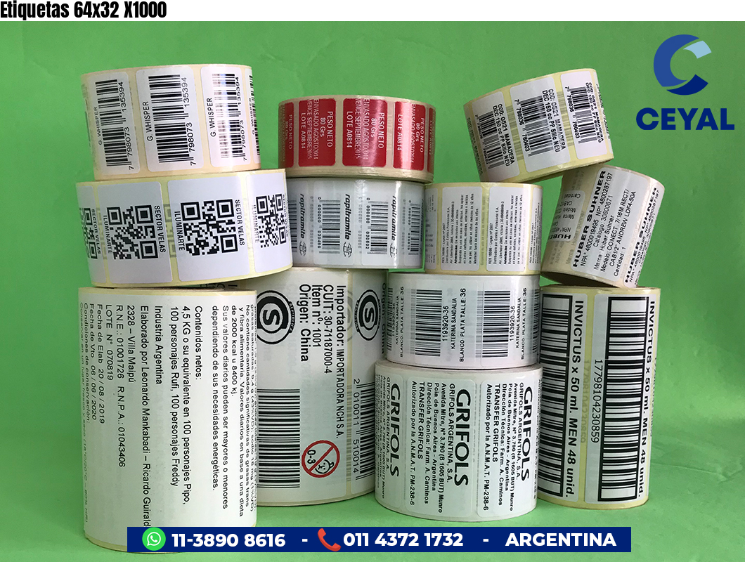 Etiquetas 64x32 X1000