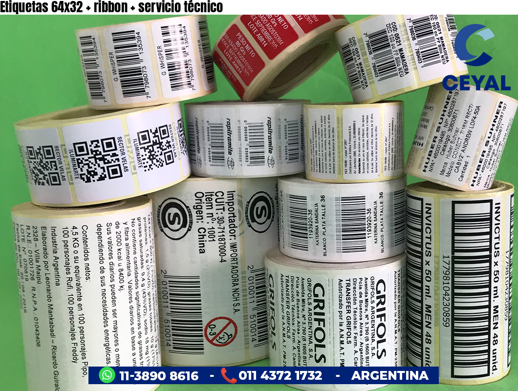 Etiquetas 64x32   ribbon   servicio técnico