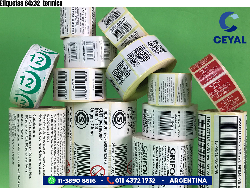 Etiquetas 64x32 termica