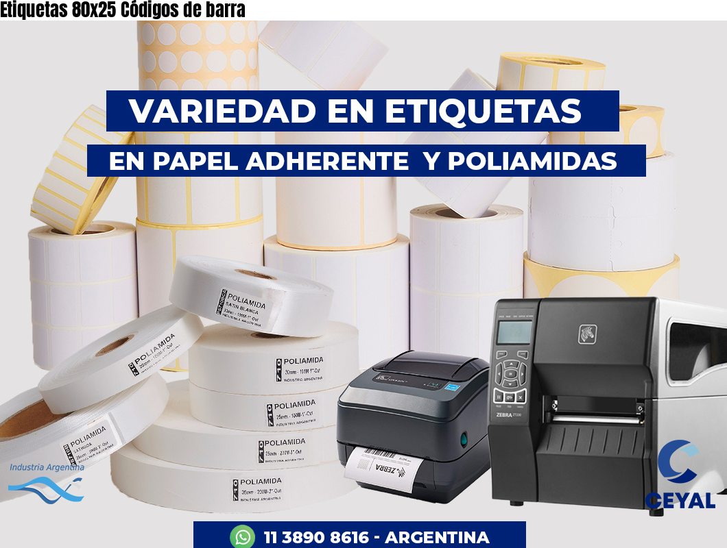 Etiquetas 80x25 Códigos de barra