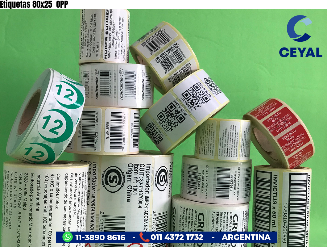Etiquetas 80x25 OPP