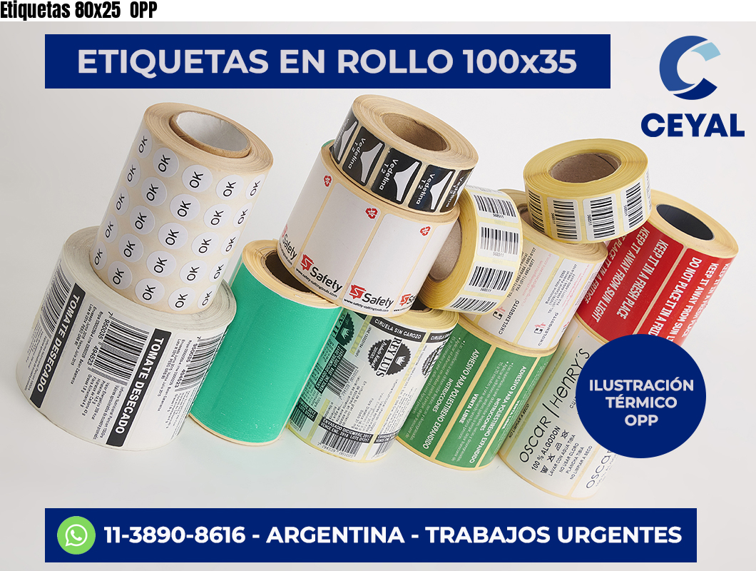 Etiquetas 80×25  OPP
