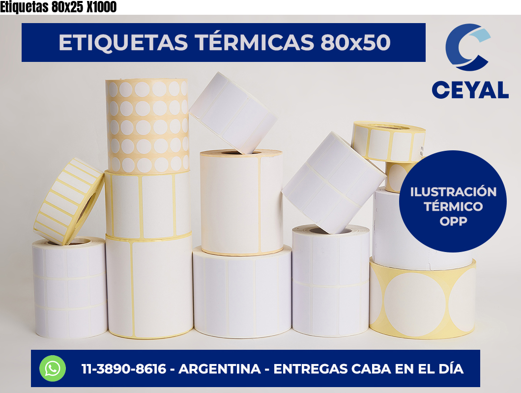 Etiquetas 80x25 X1000