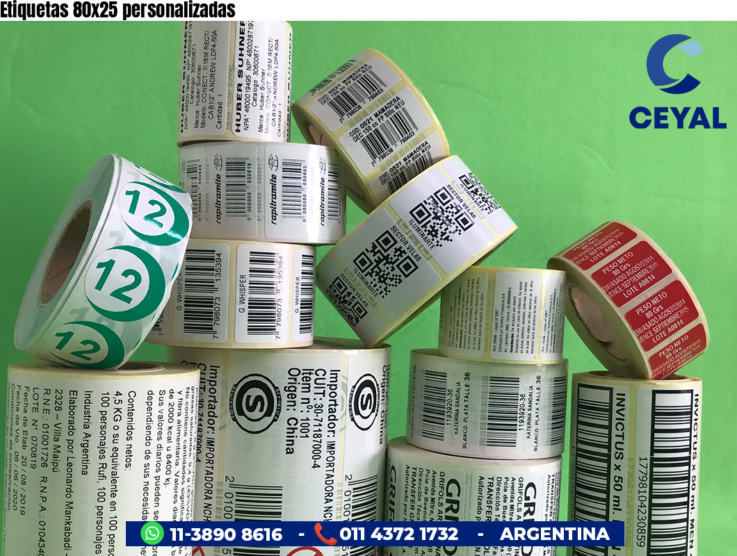 Etiquetas 80x25 personalizadas