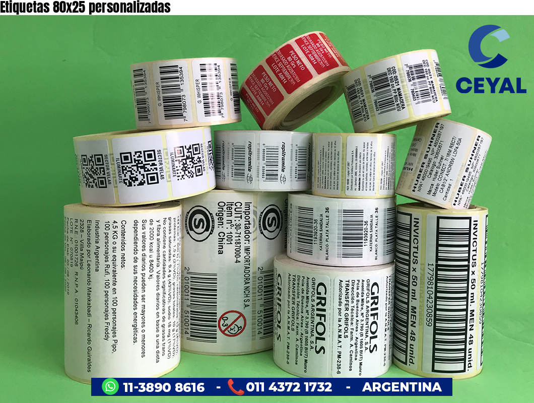 Etiquetas 80x25 personalizadas