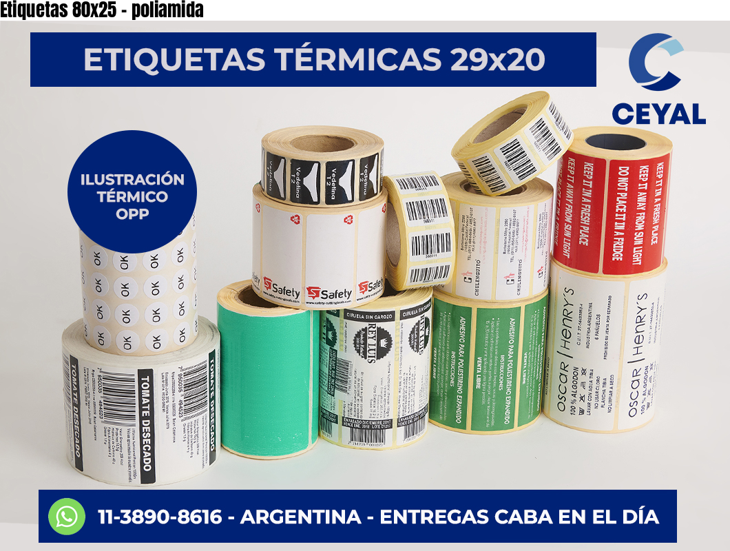 Etiquetas 80x25 - poliamida