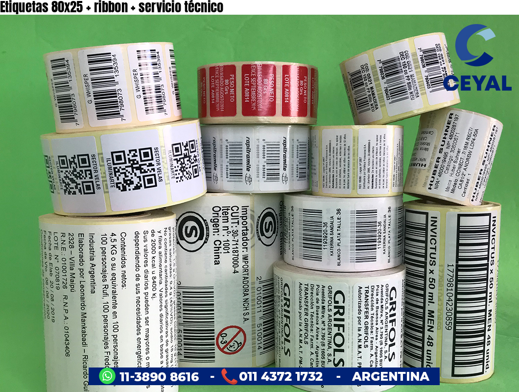 Etiquetas 80x25   ribbon   servicio técnico