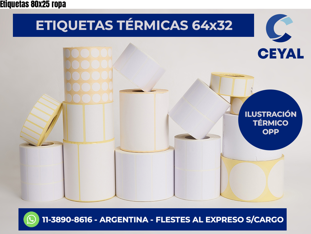 Etiquetas 80×25 ropa