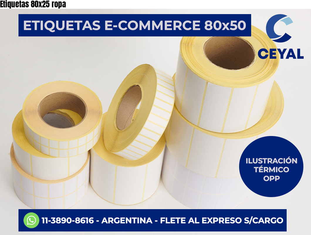 Etiquetas 80x25 ropa