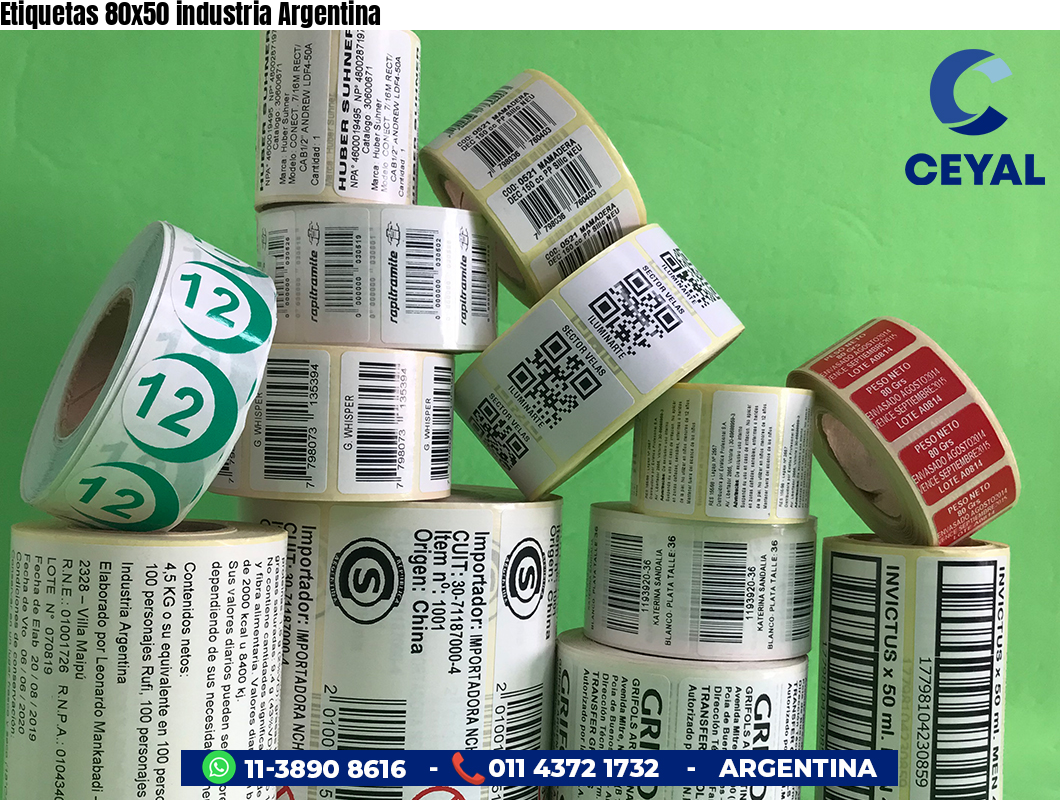 Etiquetas 80x50 industria Argentina