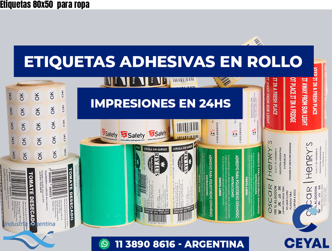 Etiquetas 80x50 para ropa