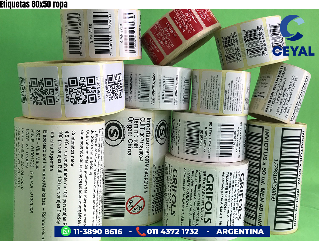 Etiquetas 80x50 ropa