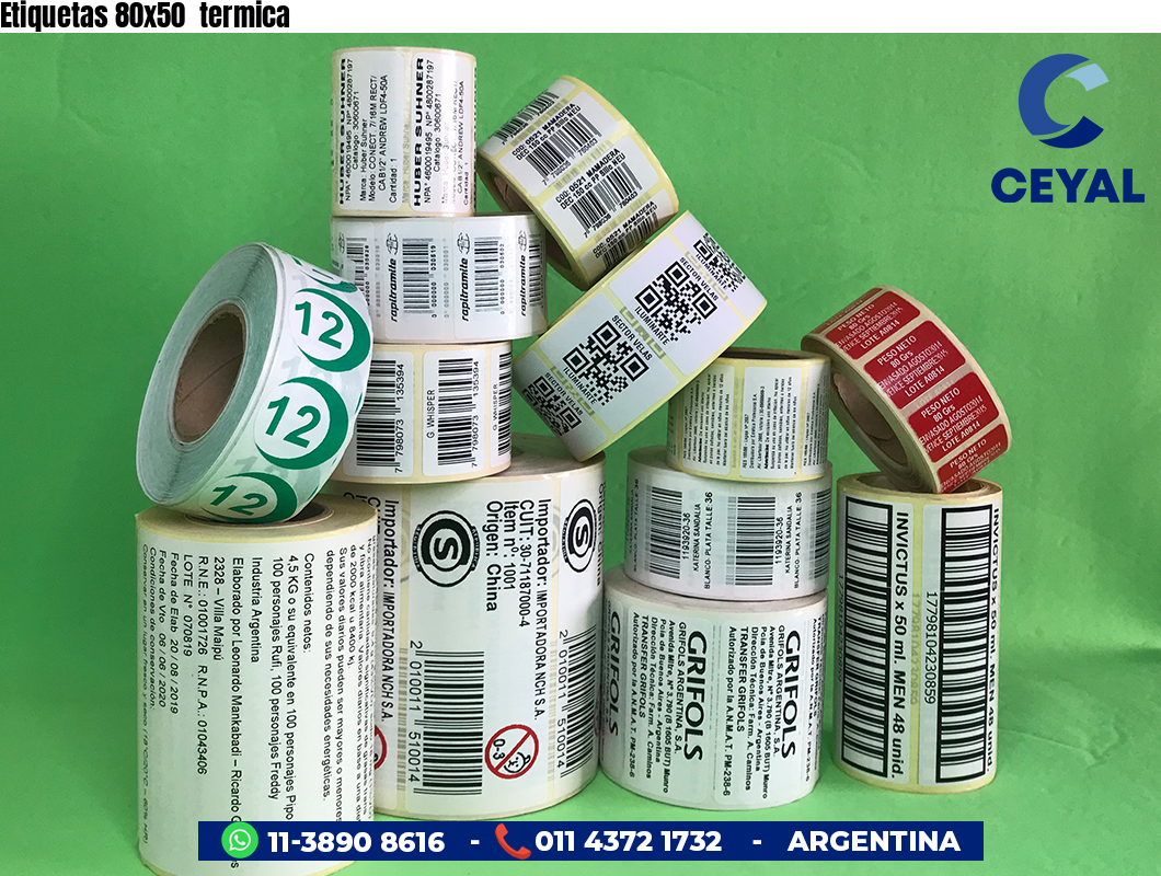 Etiquetas 80x50 termica
