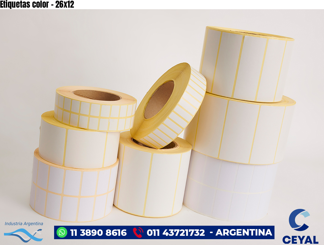 Etiquetas color - 26x12