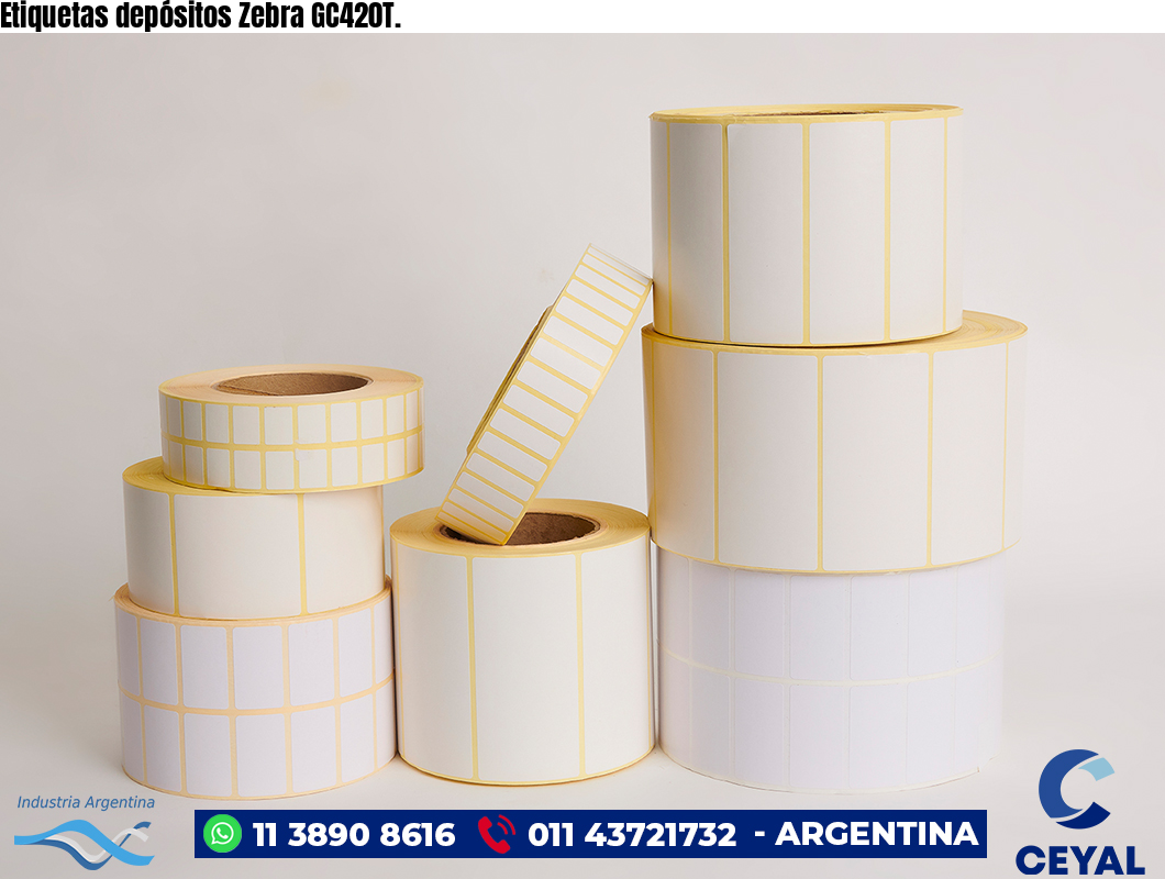 Etiquetas depósitos Zebra GC420T.