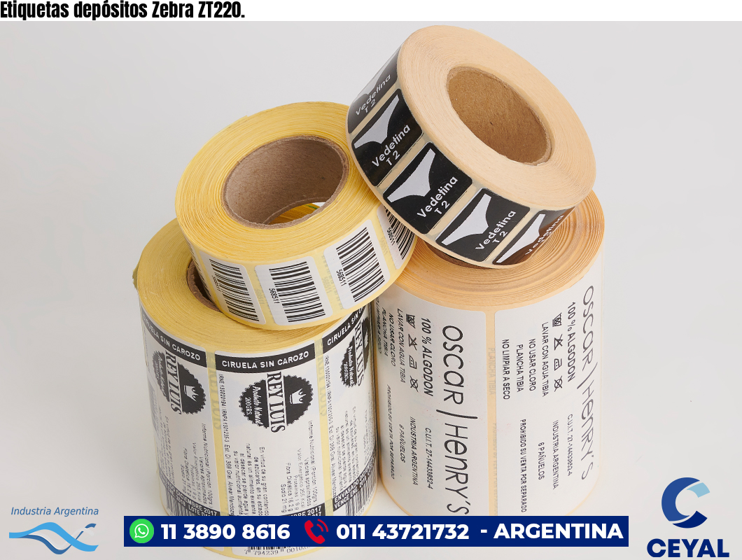Etiquetas depósitos Zebra ZT220.