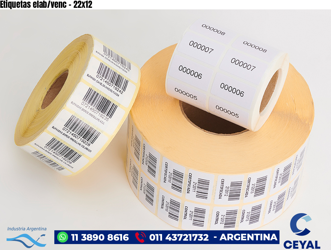 Etiquetas elab/venc - 22x12